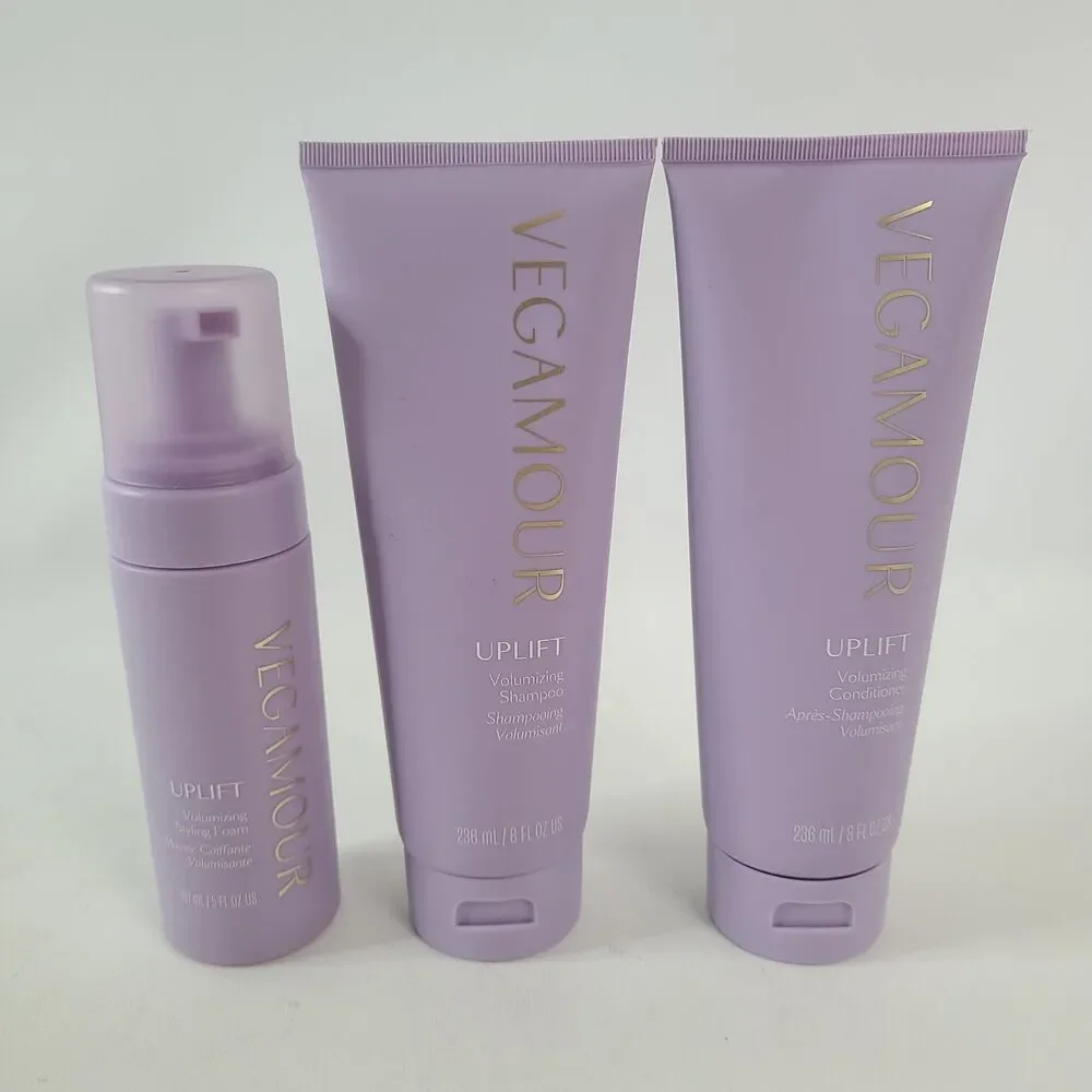Vegamour Uplift Shampoo Conditioner 8fl Oz Set Plus Uplift Volumizing Foam 5oz.
